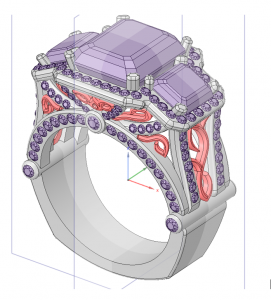 3d cad rendering custom designed engagement ring