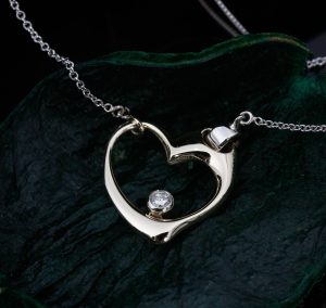 Unique Solitaire Diamond Heart Necklace