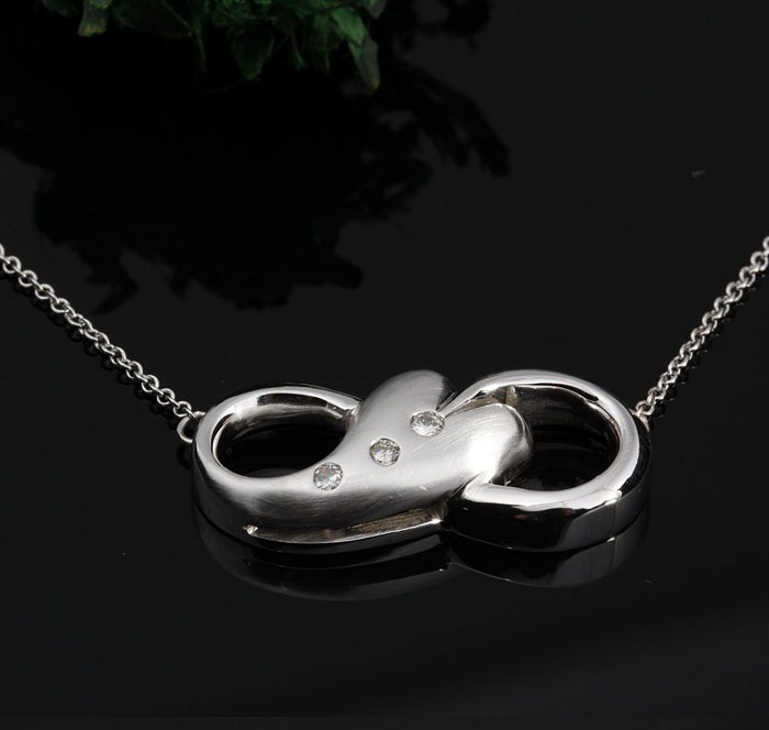 Custom Infinity Heart Necklace With Diamonds