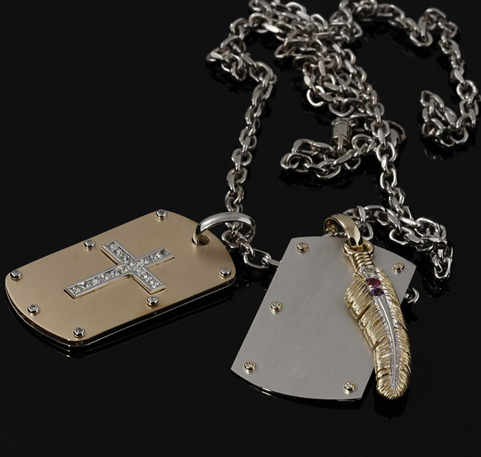 Custom Dog Tags With Link Chain Necklace