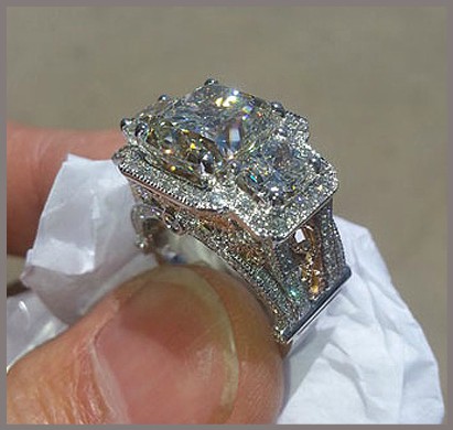 custom cushion diamond engagement ring finished
