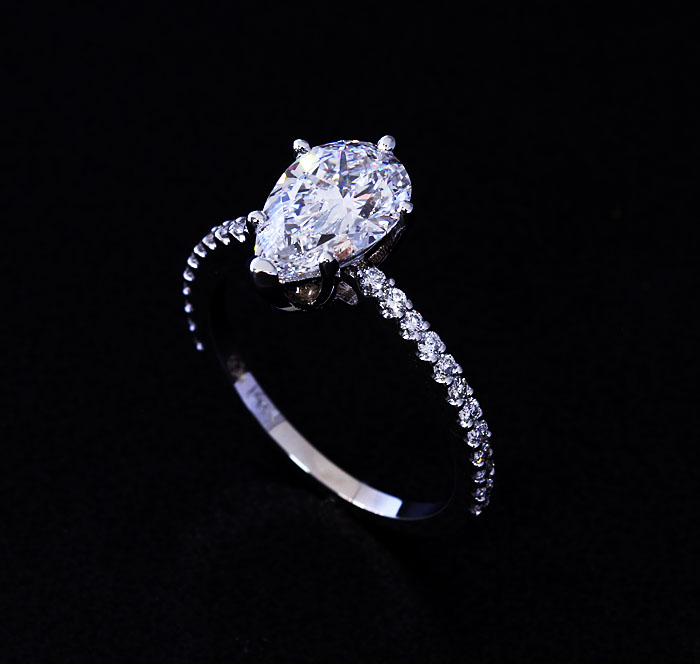 custom pear diamond Engagement Ring