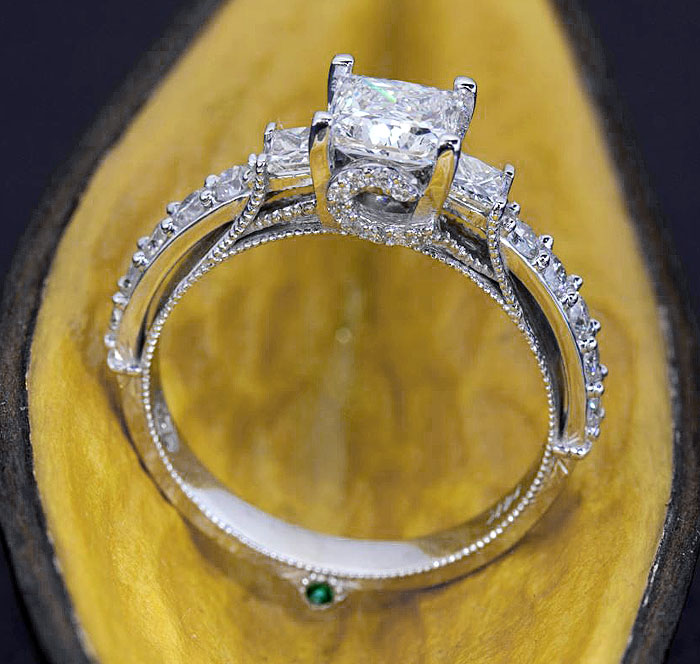 custom princess diamond engagement ring